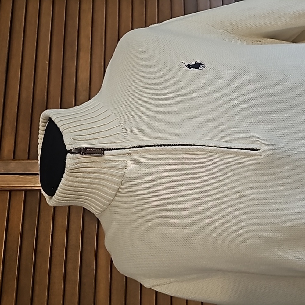 POLO Ralph Lauren  men's 100% cotton 1/4 zipper kint sweater - Picture 5 of 10